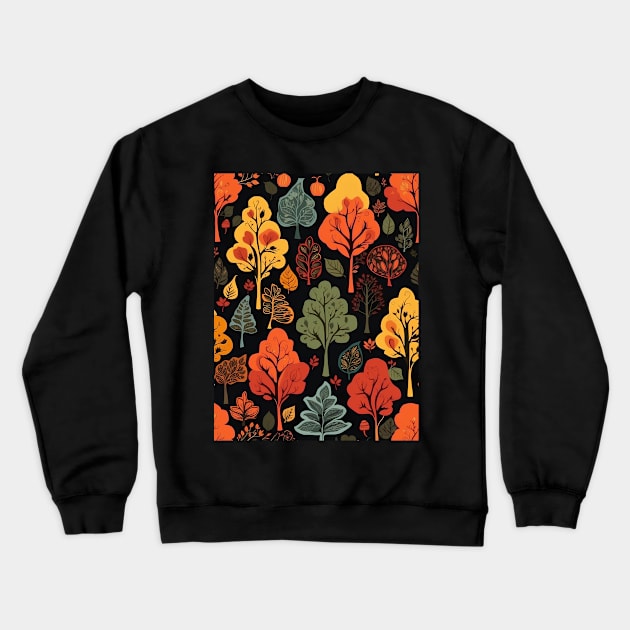 Trees In Autumn Season Crewneck Sweatshirt by VivaLaRetro